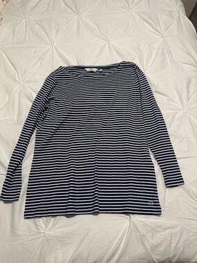 Vineyard Vines Navy & White Striped Long-Sleeve Tee